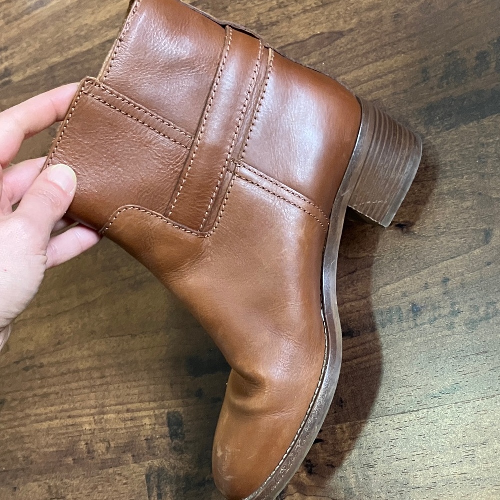 J. Crew Parker leather ankle boots in cognac size 6 - Picture 7 of 14